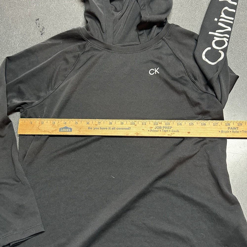 Calvin Klein Women's Black Long Sleeve Hoodie Tee M Logo Casual Streetwear - Picture 6 of 6
